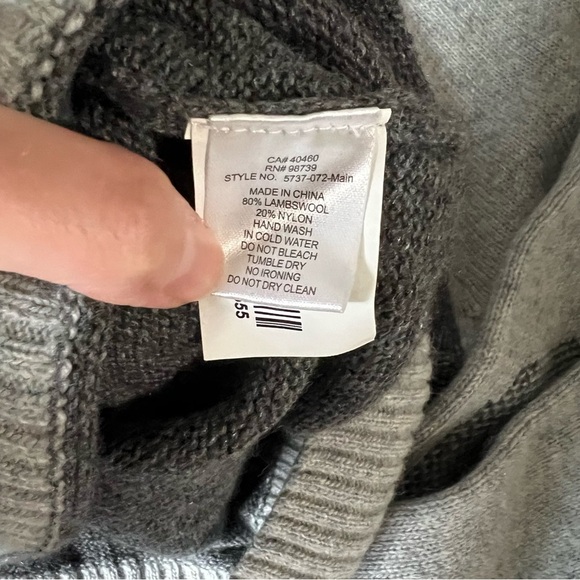 Men's Charcoal and Light Gray Zip-Up Sweater - Picture 4 of 5